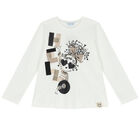 طقم بنات ليغنز وتوب باللون الأبيض والأسود, 1, hi-res